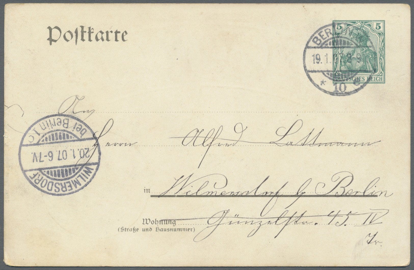 GA Thematik: Druck-Literatur / Printing-literature: 1907, Dt. Reich. Privat-Postkarte 5 Pf Germania "Eröffnung Des Neuen - Unclassified