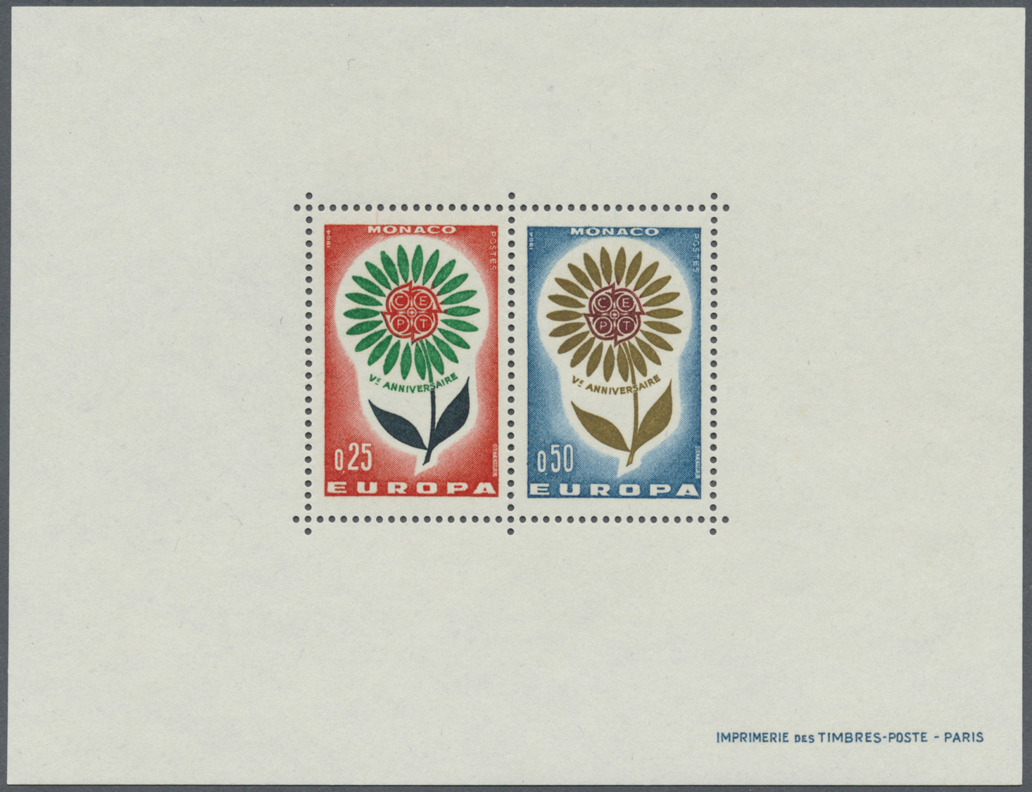 ** Thematik: Europa / Europe: 1964, Monaco. Perforated DeLuxe Sheet For The Complete EUROPA Issue. Mint, NH. - European Ideas