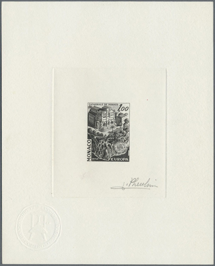 (*) Thematik: Europa / Europe: 1978, CEPT, MONACO Issue, Artist´s Proof In Black/white And Signed. - European Ideas
