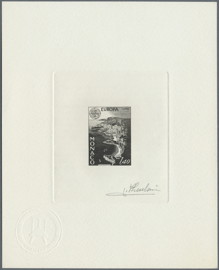 (*) Thematik: Europa / Europe: 1978, CEPT, MONACO Issue, Artist´s Proof In Black/white And Signed. - European Ideas