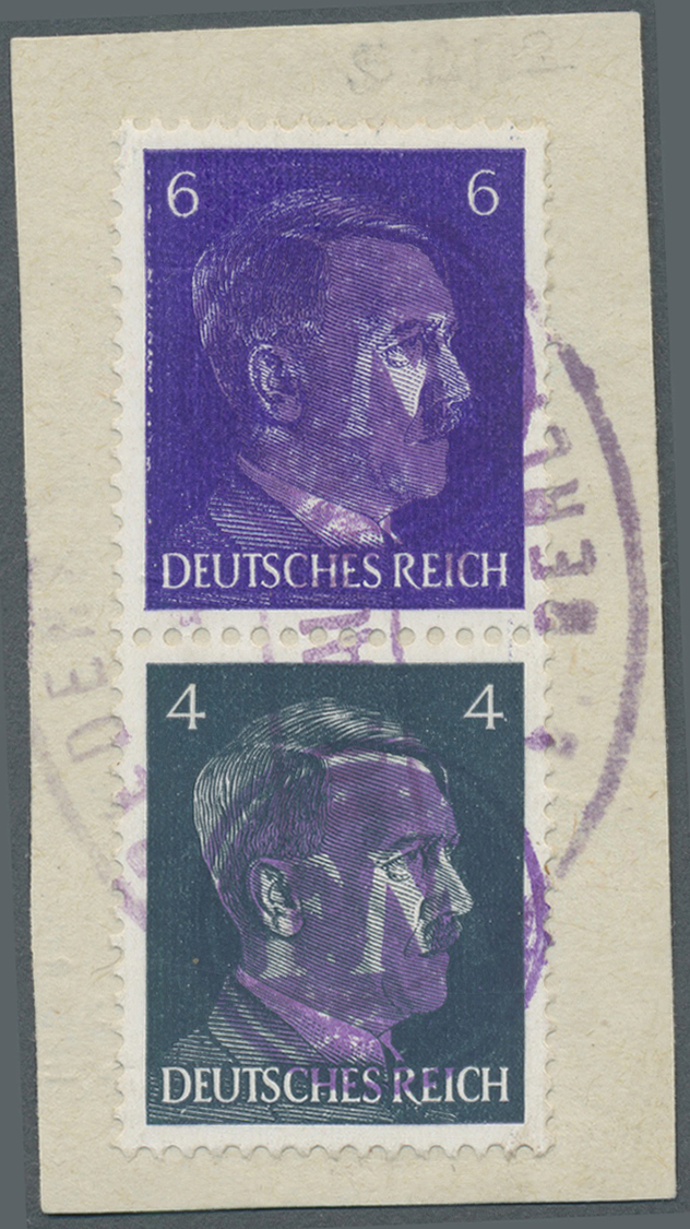 Brfst Deutsche Lokalausgaben Ab 1945: Fredersdorf 1945, 6 Pfg. Und 4 Pfg. Im Senkrechten Zusammendruck Mit - Andere & Zonder Classificatie