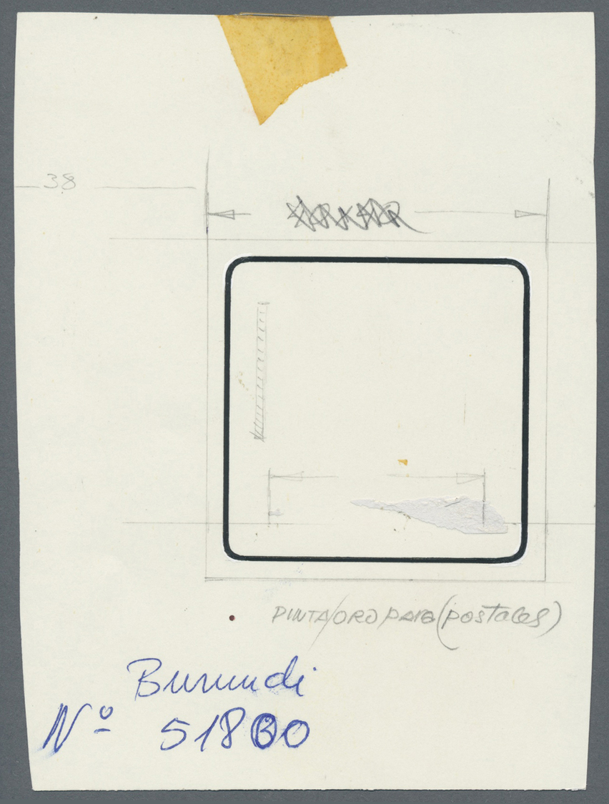 Thematik: Flora-Orchideen / Flora-orchids: 1972, Burundi, 2 Original Artist's Drawings For The ORCHID Set, One Time A Bl - Orchids
