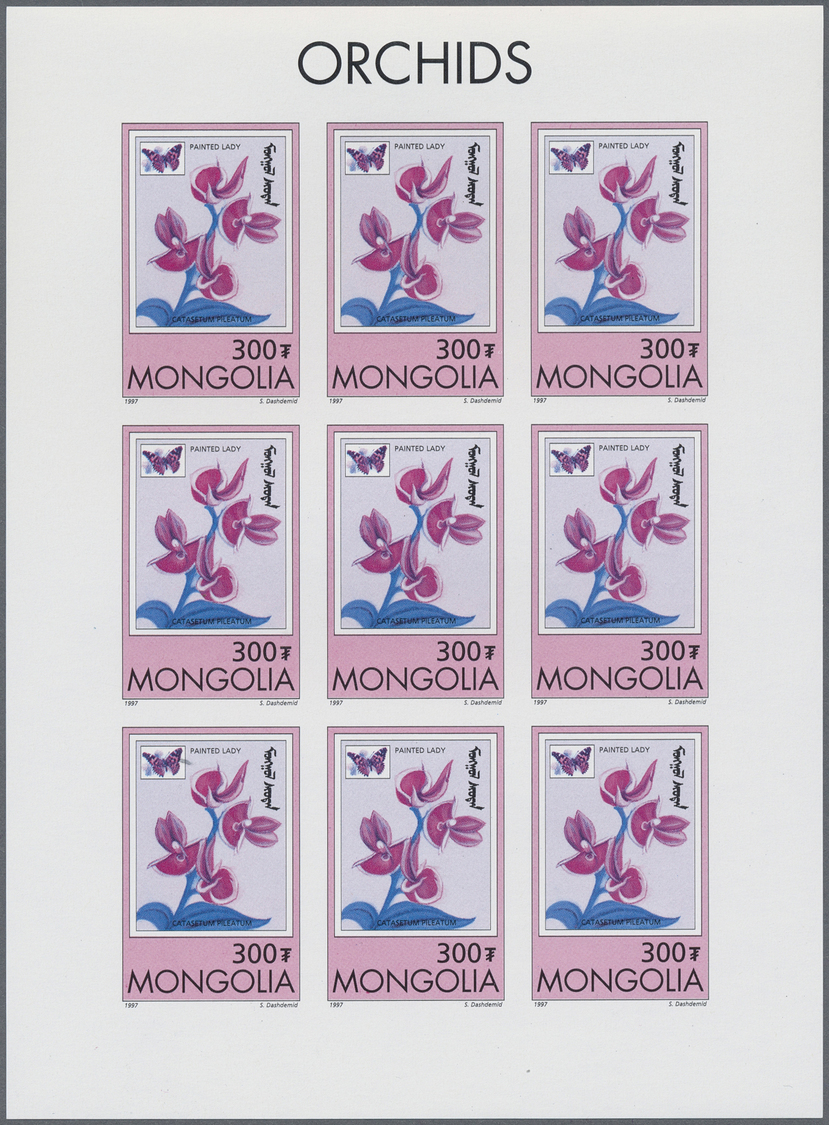** Thematik: Flora-Orchideen / Flora-orchids: 1997, MONGOLIA: Orchids 'Catasetum Pileatum' 300t. Sheetlet Of Nine Stamps - Orchids