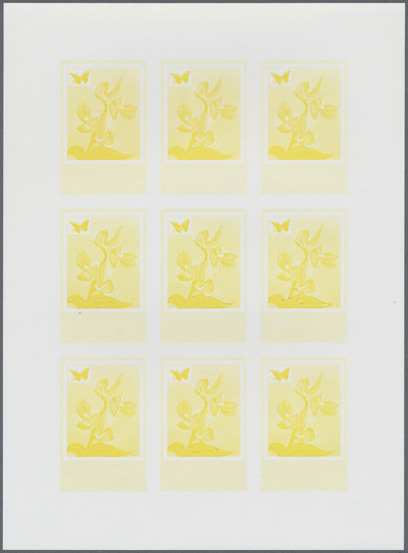 ** Thematik: Flora-Orchideen / flora-orchids: 1997, MONGOLIA: Orchids 'Catasetum pileatum' 300t. sheetlet of nine stamps