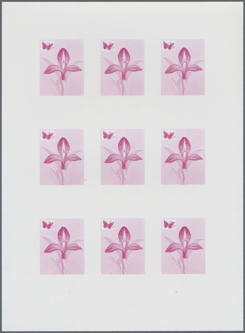 ** Thematik: Flora-Orchideen / Flora-orchids: 1997, MONGOLIA: Orchids 'Cleistes Rosea' 400t. Sheetlet Of Nine Stamps In  - Orchids