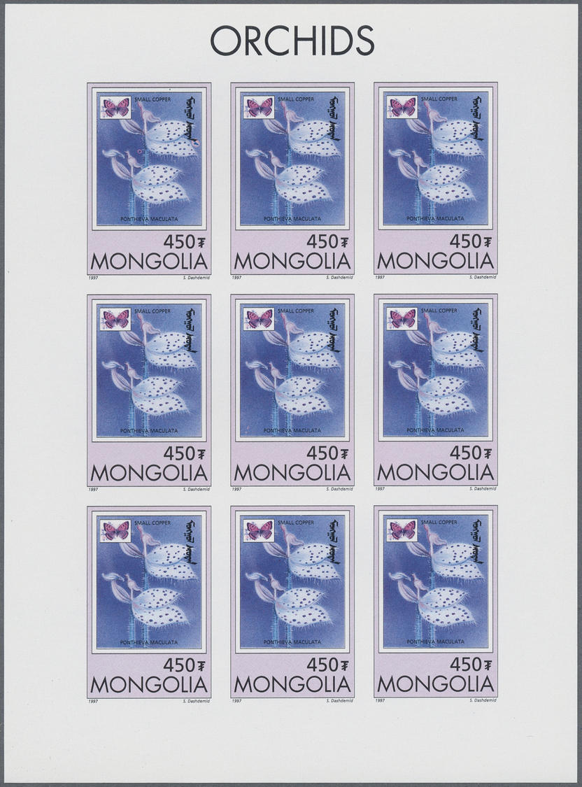** Thematik: Flora-Orchideen / Flora-orchids: 1997, MONGOLIA: Orchids 'Ponthieva Maculata' 450t. Sheetlet Of Nine Stamps - Orchids