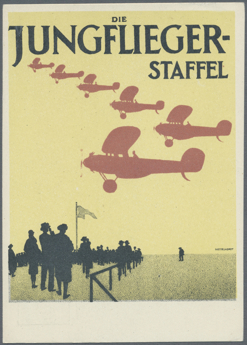 GA Thematik: Flugzeuge, Luftfahrt / Airoplanes, Aviation: 1927, Dt Reich. Privat-Postkarte 5 Pf Schiller "Die Jungfliege - Airplanes