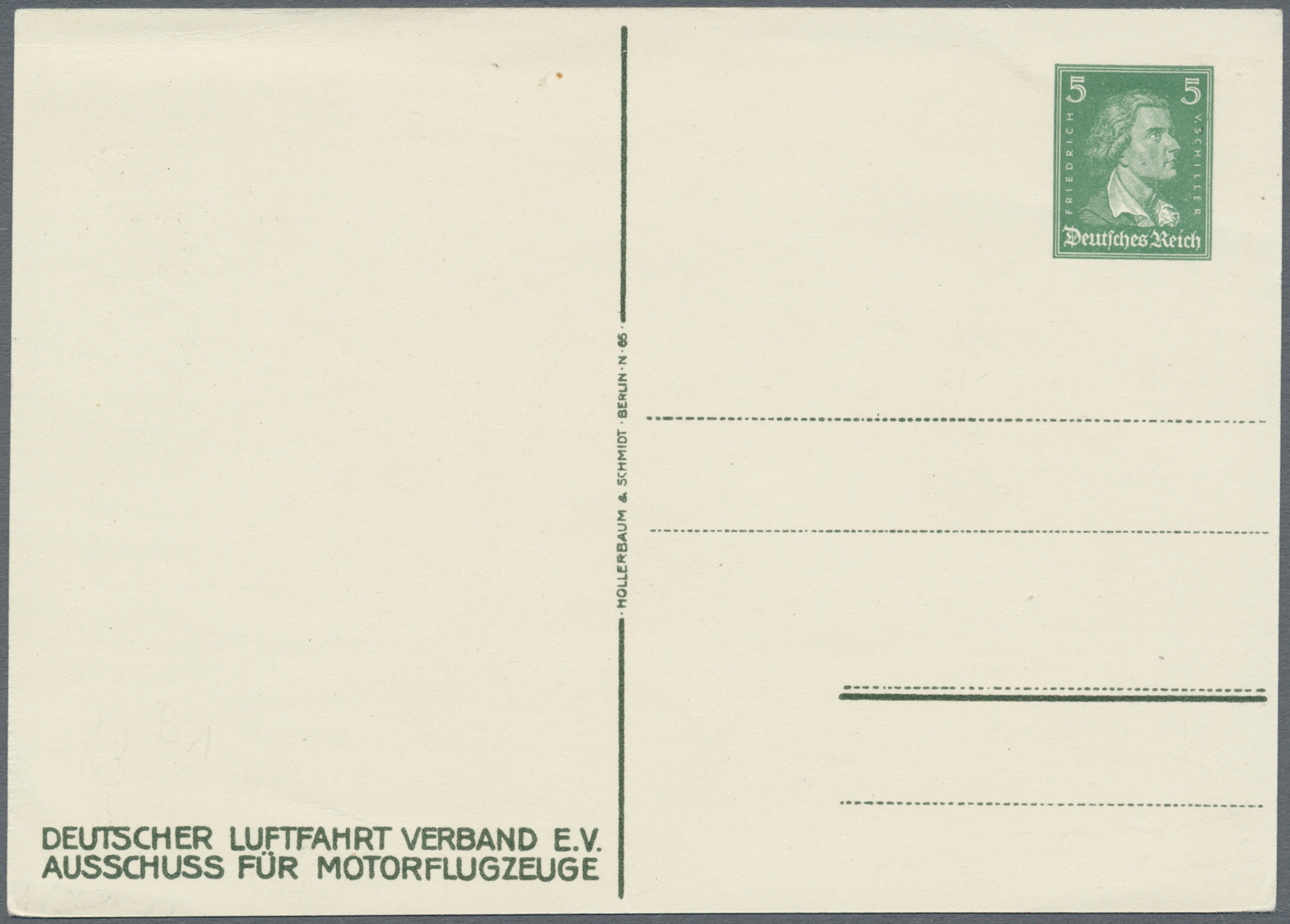 GA Thematik: Flugzeuge, Luftfahrt / Airoplanes, Aviation: 1927, Dt Reich. Privat-Postkarte 5 Pf Schiller "Die Jungfliege - Airplanes