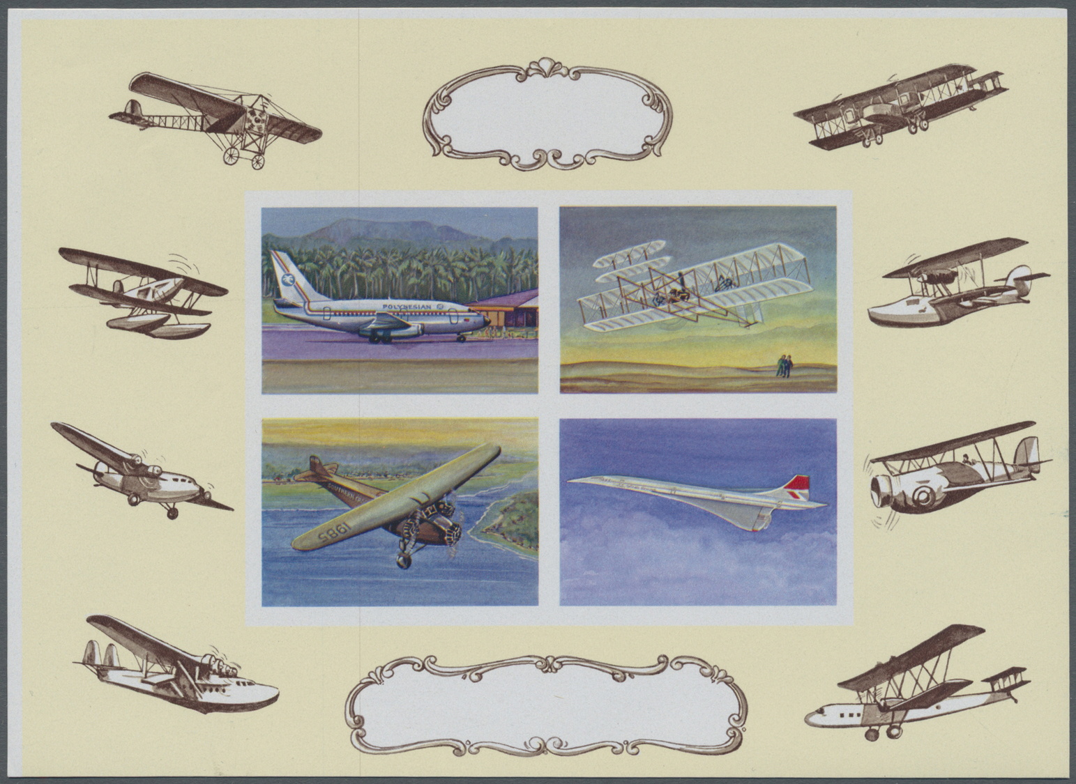 ** Thematik: Flugzeuge, Luftfahrt / Airoplanes, Aviation: 1978, SAMOA: Progress In Aviation Miniature Sheet With Four St - Airplanes