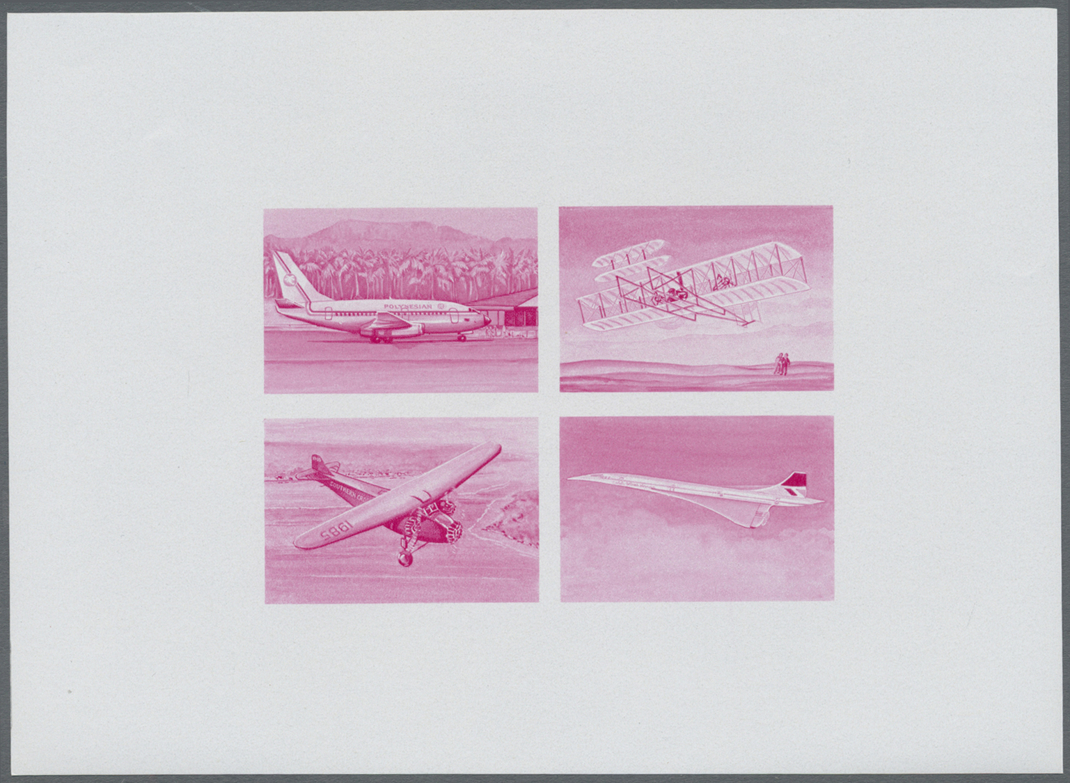 ** Thematik: Flugzeuge, Luftfahrt / airoplanes, aviation: 1978, SAMOA: progress in aviation miniature sheet with four st