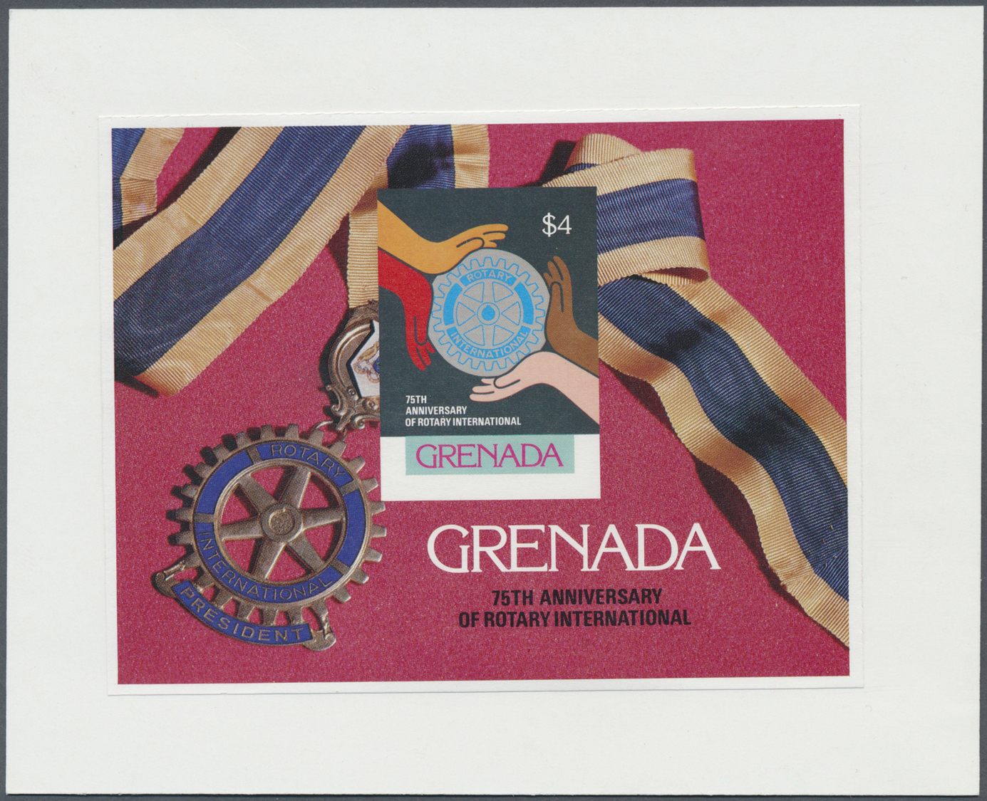 Thematik: Internat. Organisationen-Rotarier / Internat. Organizations-Rotary Club: 1980, Grenada. Imperforate Proof In I - Rotary, Lions Club