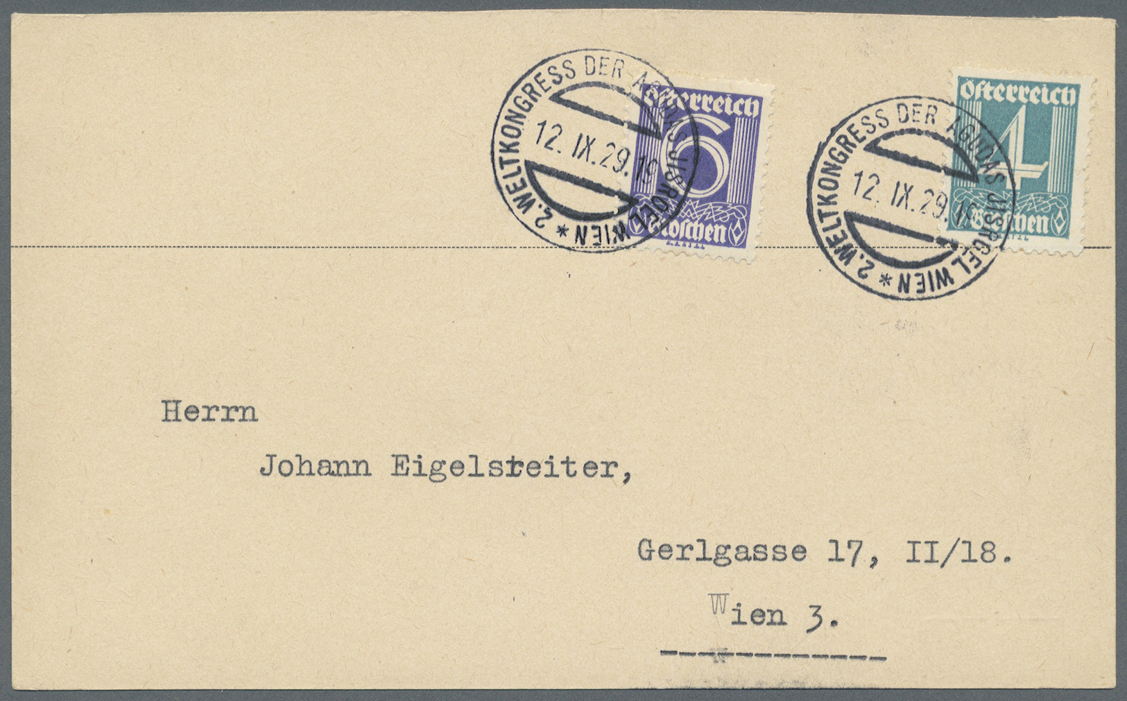 Br Thematik: Judaika / Judaism: 1929 (12.9.), Österreich, Zwei Selbstgefertigte Postkarten (aus Karteibögen) Mit 10 Gr.- - Unclassified