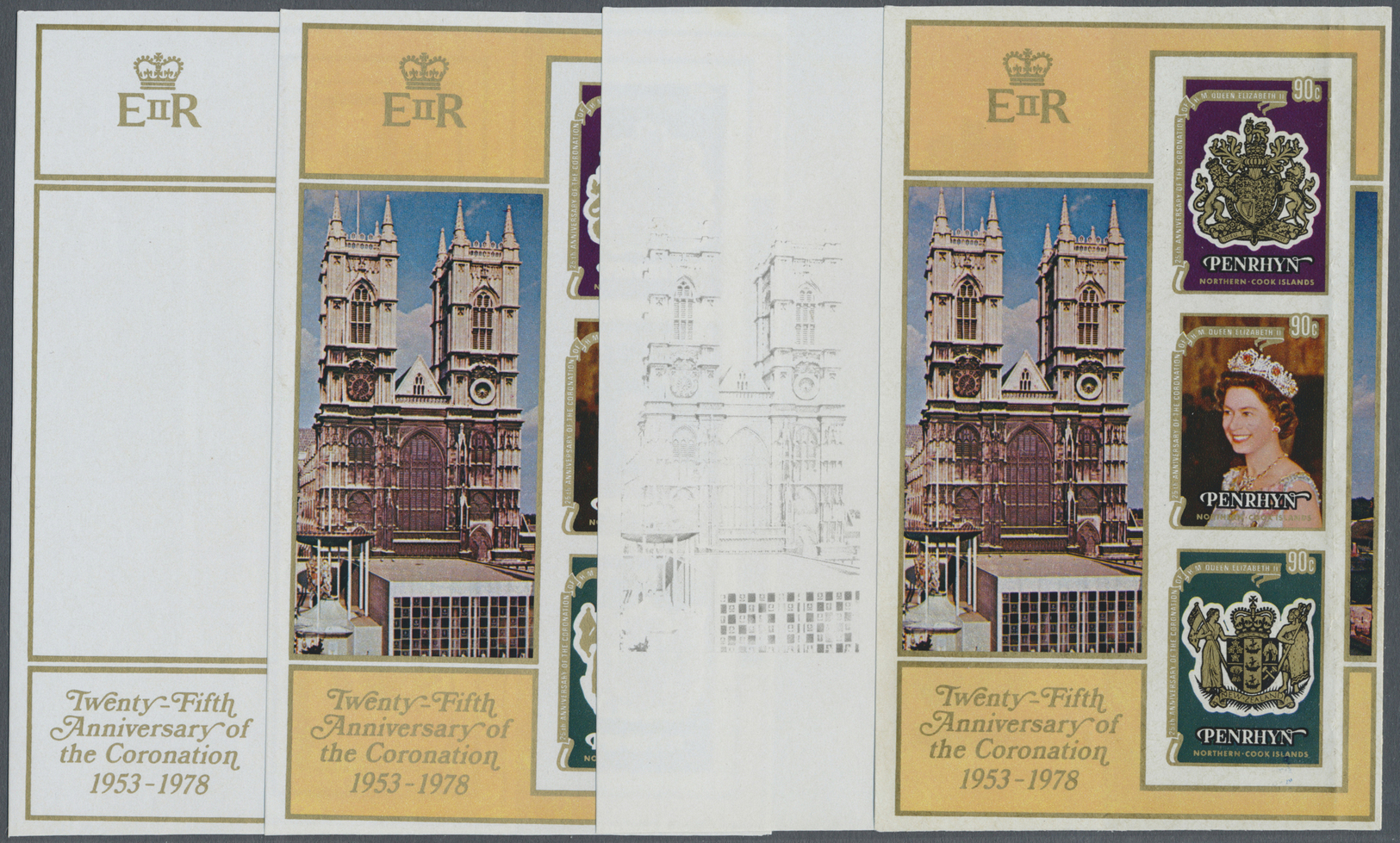 ** Thematik: Königtum, Adel / Royalty, Nobility: 1978, 25th ANNIVERSARY OF THE CORONATION - 9 Items; Penrhyn, Progressiv - Royalties, Royals