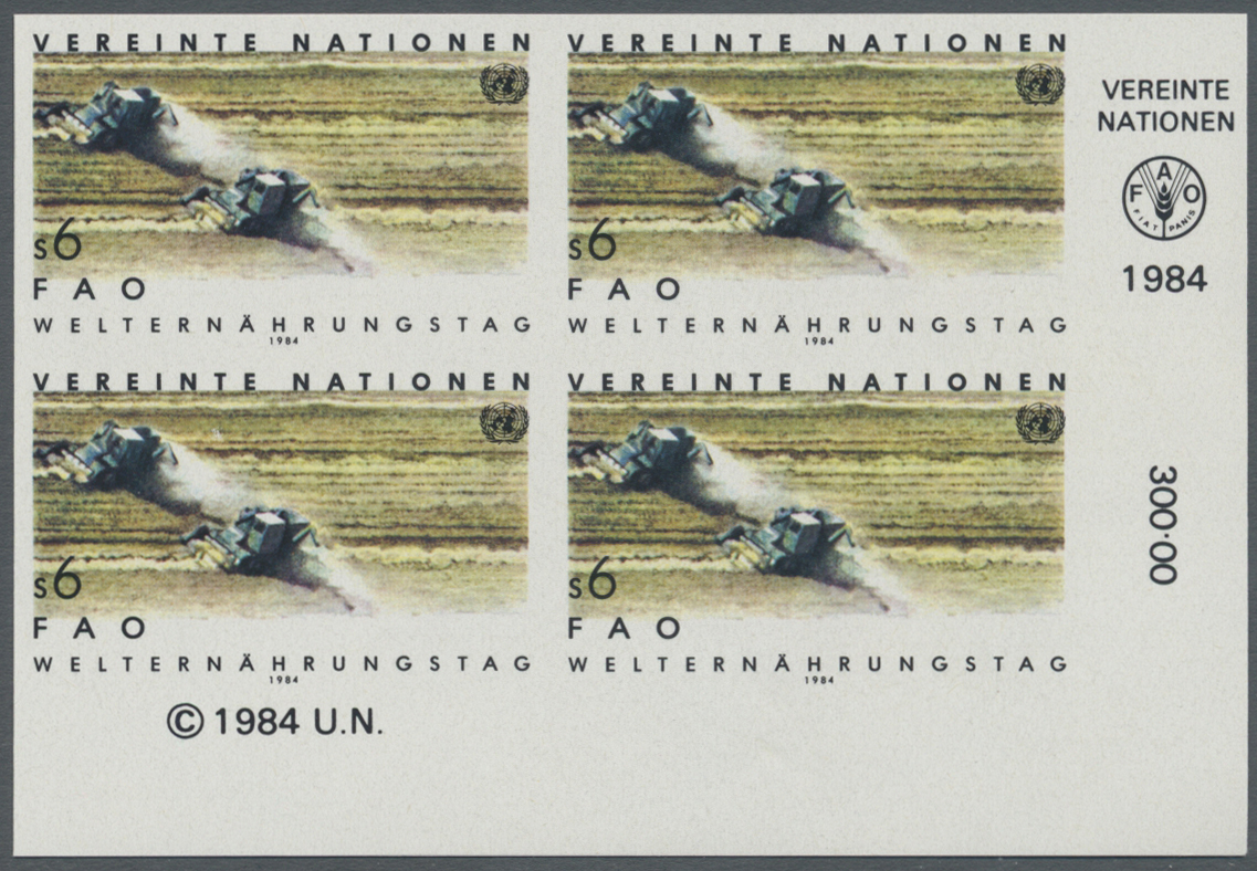 ** Thematik: Landwirtschaft / Agriculture: 1984, UN Vienna. Imperforate Corner Block Of 4 For The 6s Value Of The Issue  - Agriculture