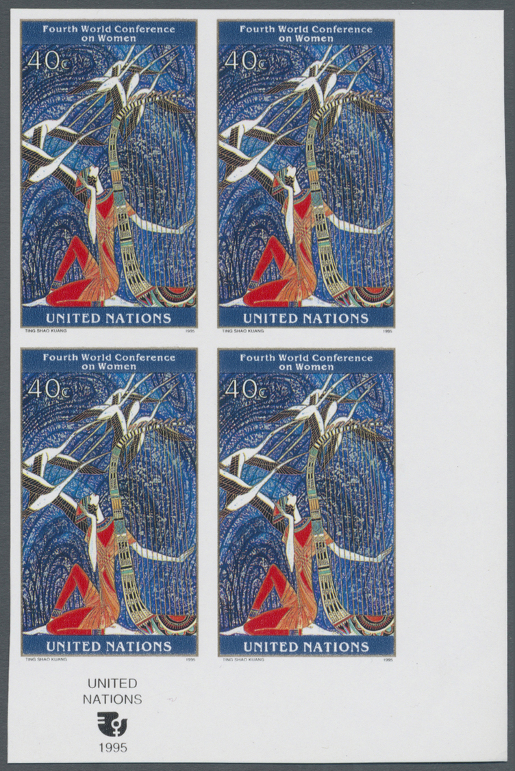 ** Thematik: Malerei, Maler / Painting, Painters: 1995, UN New York. Imperforate Corner Block Of 4 For The 40c Value Of  - Other & Unclassified