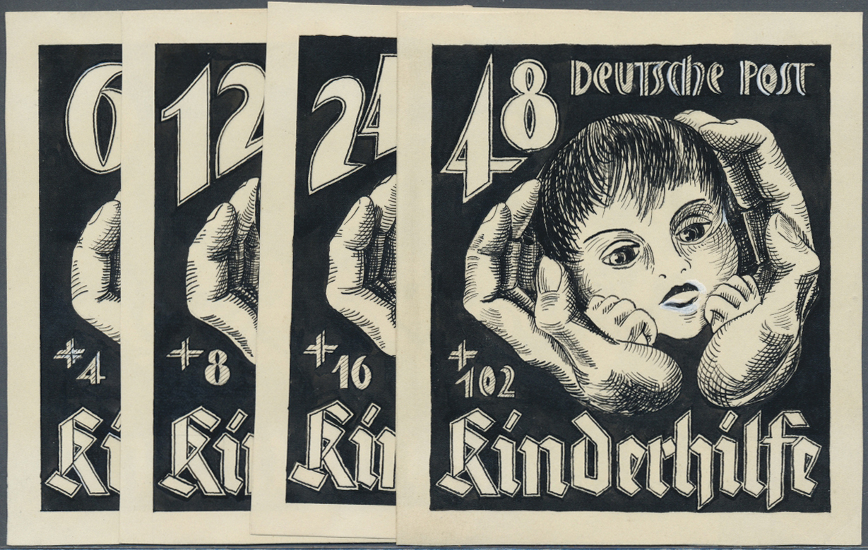 Sowjetische Zone - Mecklenburg-Vorpommern: 1945 KINDERHILFE, "Hände Schützend Um Kinderkopf", 6, 12, - Andere & Zonder Classificatie