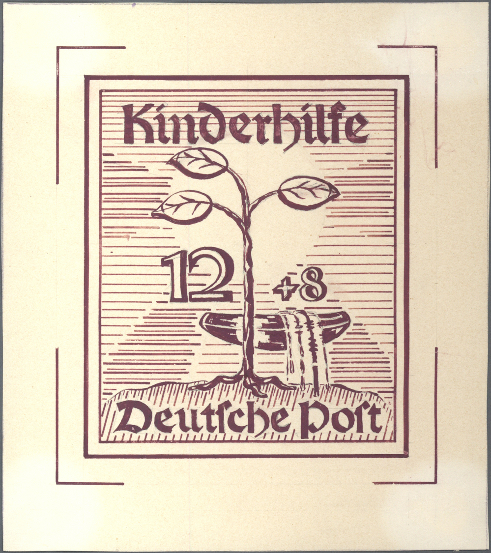 Sowjetische Zone - Mecklenburg-Vorpommern: 1945 KINDERHILFE, "Lebensbaum Mit Kinderwiege" 6 Pfg., 12 - Altri & Non Classificati