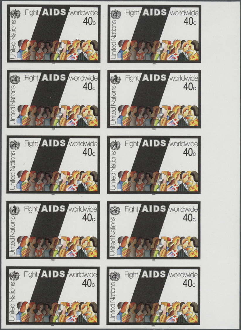 ** Thematik: Medizin, Gesundheit / Medicine, Health: 1990, UN New York. Imperforate Block Of 10 For The 40c Value Of The - Medicine