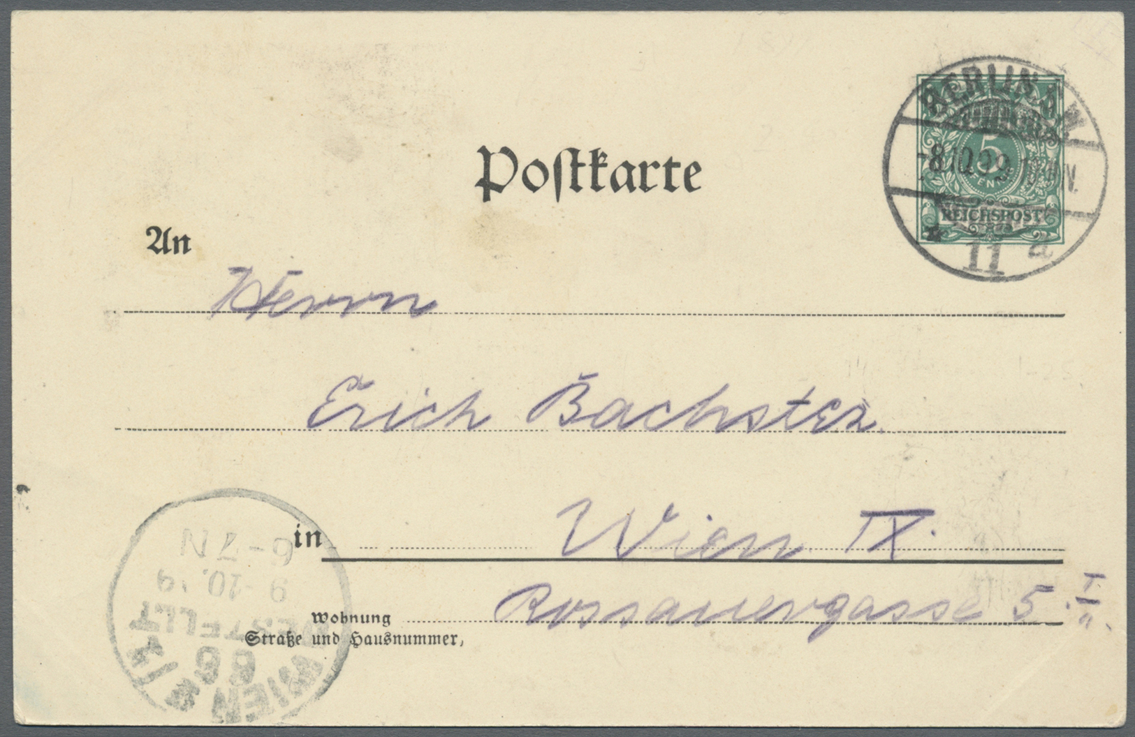GA Thematik: Musik / Music: 1899, Dt. Reich. Privat-Postkarte 5 Pf Ziffer "Gruss Aus Der Philharmonie, Berlin" Rs. Mit F - Music