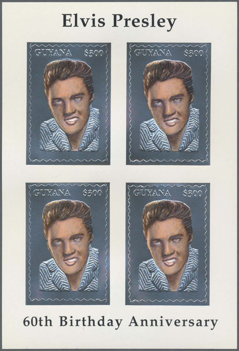** Thematik: Musik / Music: 1994, 60th Birthday Of ELVIS PRESLEY With GOLD, SILVER And HOLOGRAM Stamps Set In Perf. Shee - Musique