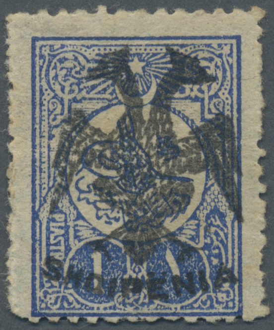 ** Albanien: 1913, Double Headed Eagle Overprints, 1pi. Ultramarine Unmounted Mint With Natural Gum Creasing. Cer - Albania