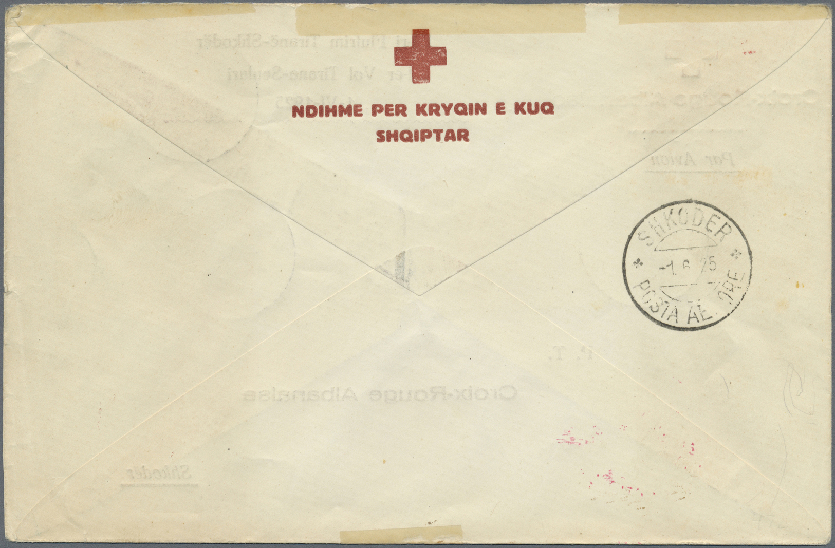 Br Albanien: 1926, "CROIX-ROUGE ALBANAISE 1-er Vol Tirana-Korce 1-VI-1925", Two Pre-printed Covers Bearing Airmai - Albania