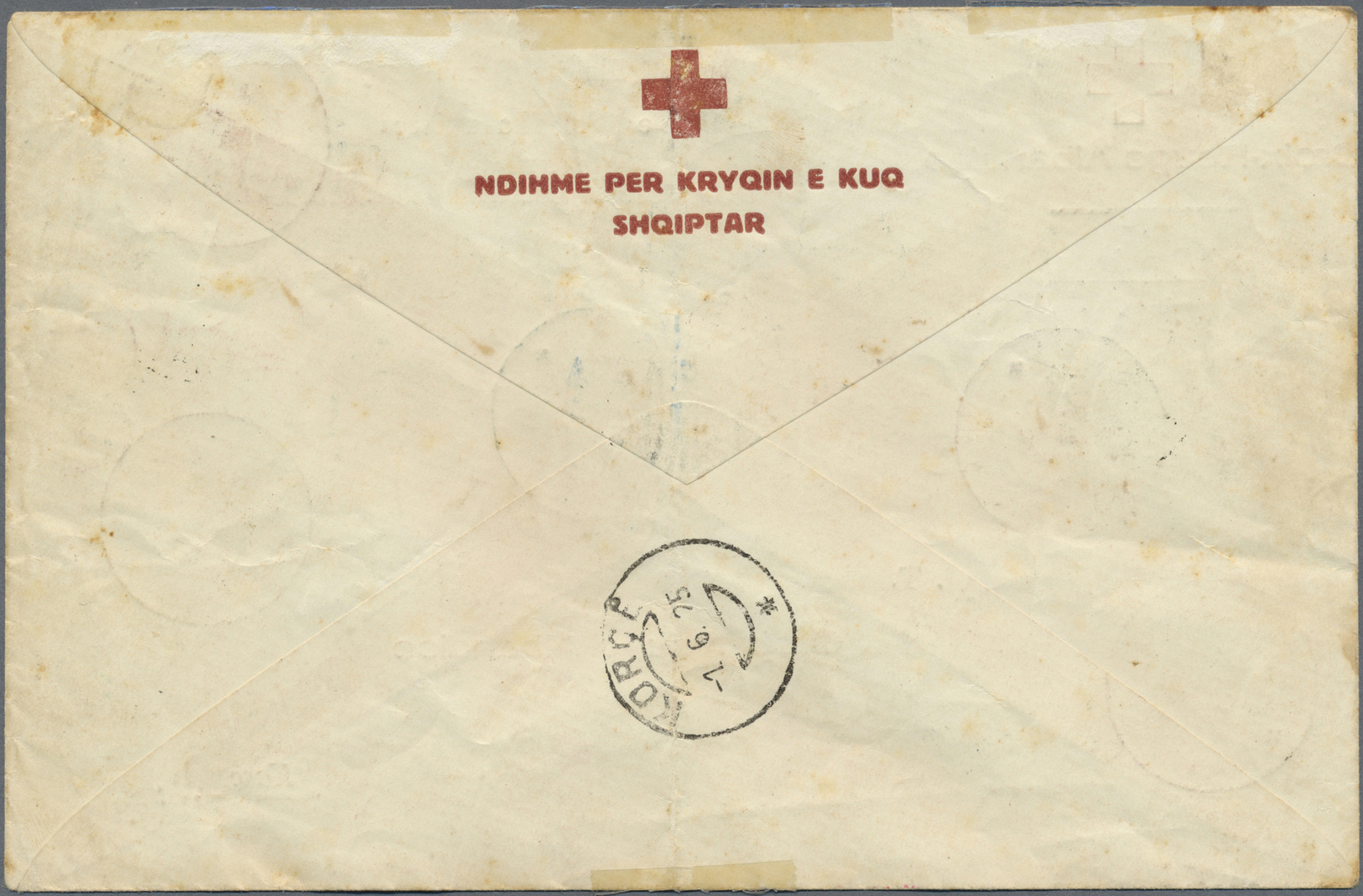 Br Albanien: 1926, "CROIX-ROUGE ALBANAISE 1-er Vol Tirana-Korce 1-VI-1925", Two Pre-printed Covers Bearing Airmai - Albania