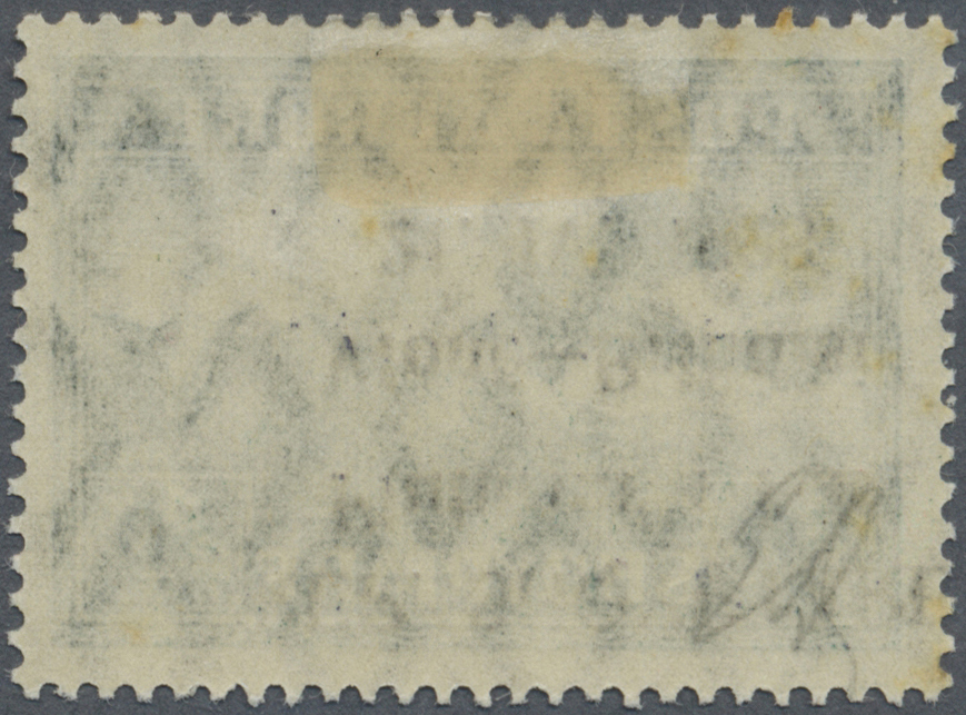 * Albanien: 1928, Flugpostmarke 50 Q. Dunkelgrün Mit KOPFSTEHENDEM Vierzeiligen Aufdruck, Ungebraucht Mit Falz U - Albania