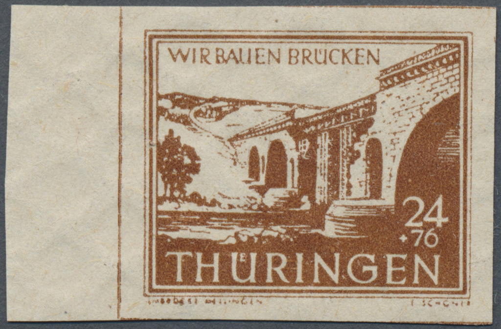 ** Sowjetische Zone - Thüringen: 1946, 24 + 76 Pfg. Wiederaufbau Zerstörter Brücken In Thüringen Auf Dü - Altri & Non Classificati