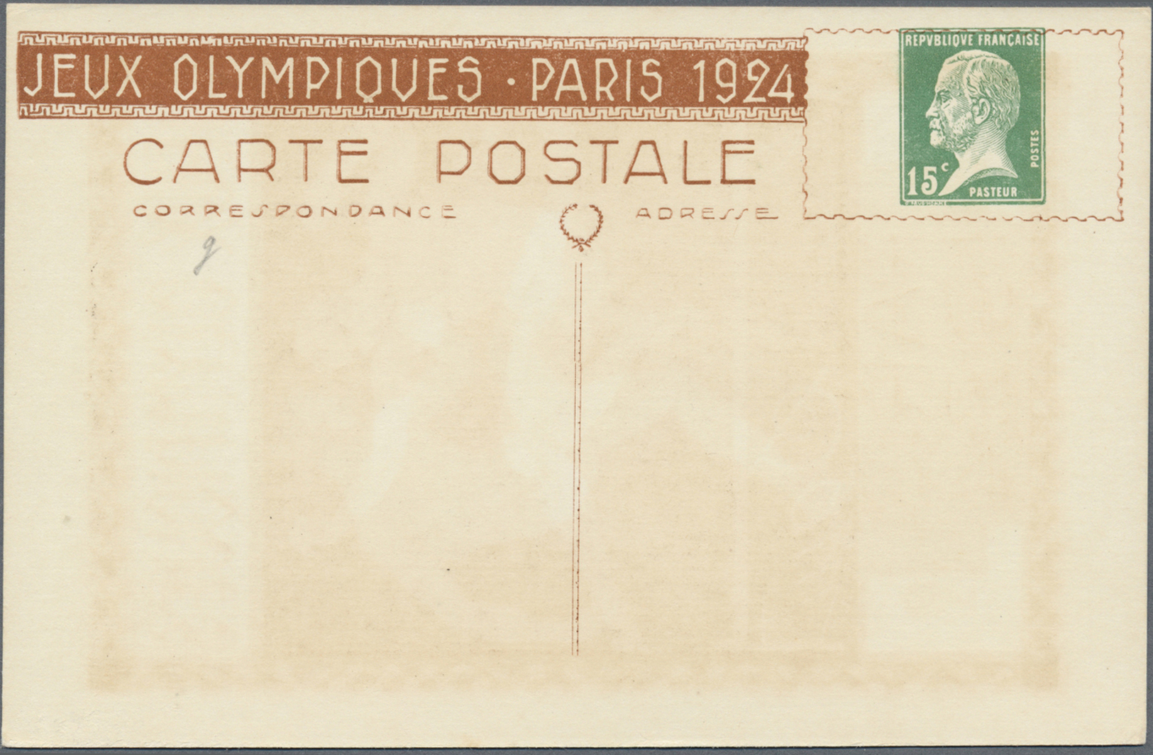 GA Thematik: Olympische Spiele / Olympic Games: 1924, France. Private Picture Postcard 15c Pasteur "Jeux Olympiques Pari - Altri & Non Classificati