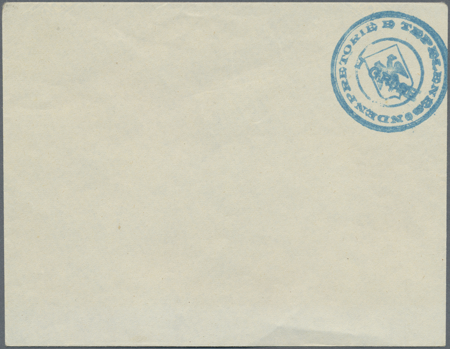 GA Albanien - Lokalausgaben: TEPELENA Military Mail, 1914, 1gr. Blue/seal, Handstamp On Envelope, Unused (hinge M - Albanie