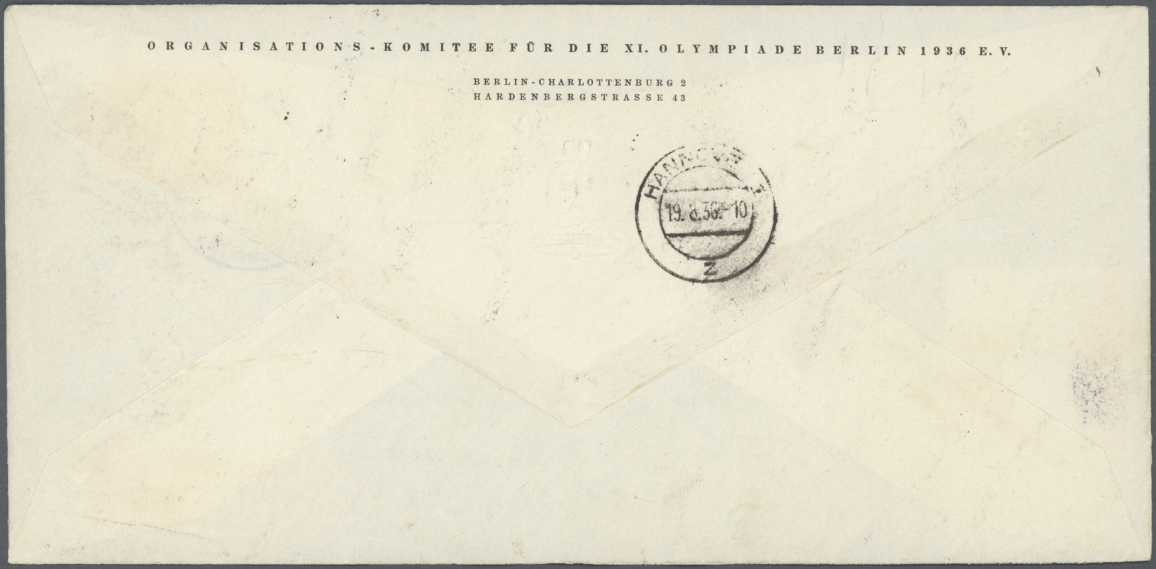 Br Thematik: Olympische Spiele / Olympic Games: 1936, Olympic Games Berlin, Envelope With Sender's Imprint "ORGANISATION - Autres & Non Classés