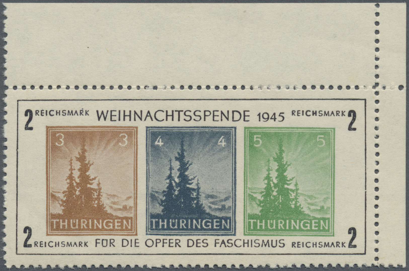 ** Sowjetische Zone - Thüringen: 1945, Antifa-Block Mit 3 Pfg. Hellsiena Auf Weißem Papier, Type II Aus - Autres & Non Classés