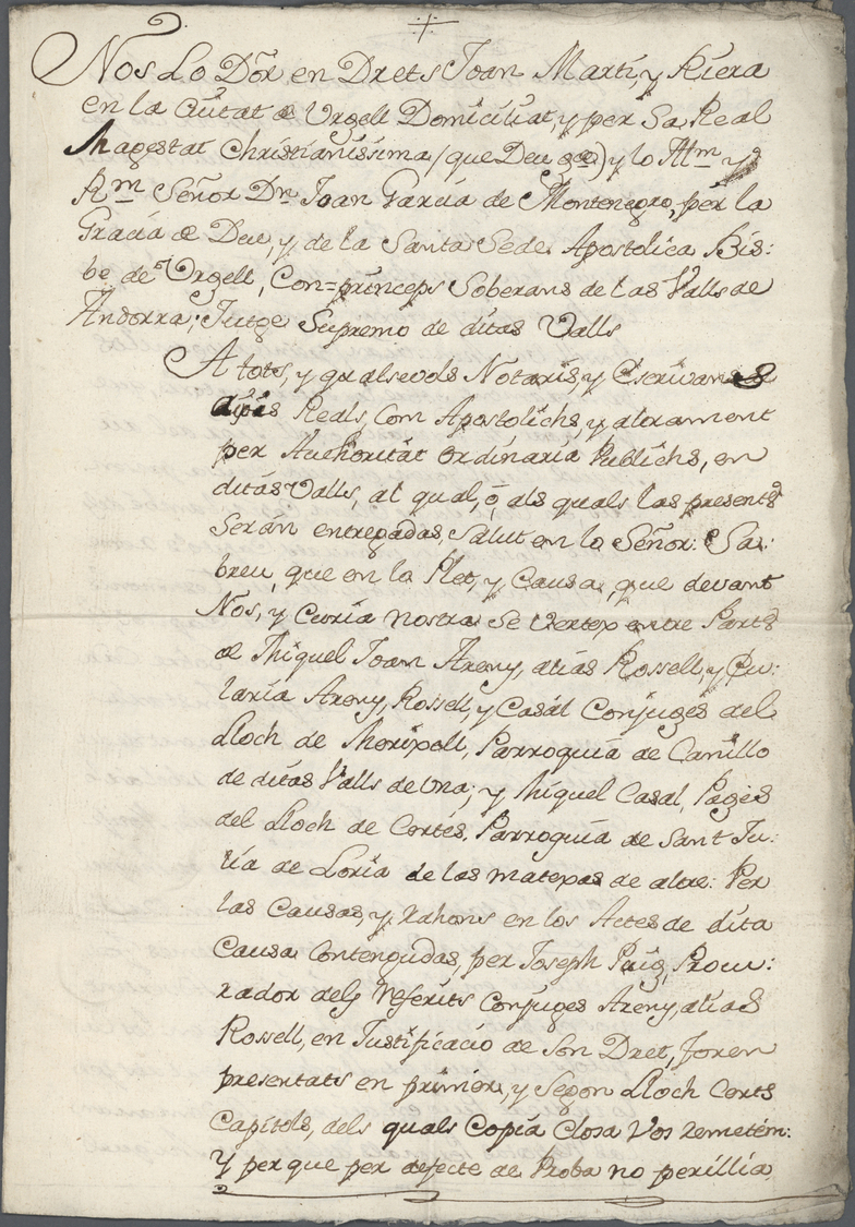 Br Andorra - Vorphilatelie: 1781 (1. Set) Seo De Urgell "als Notarias Y Escrivans ... En Les Valls D'Andorra". Ca - Precursors