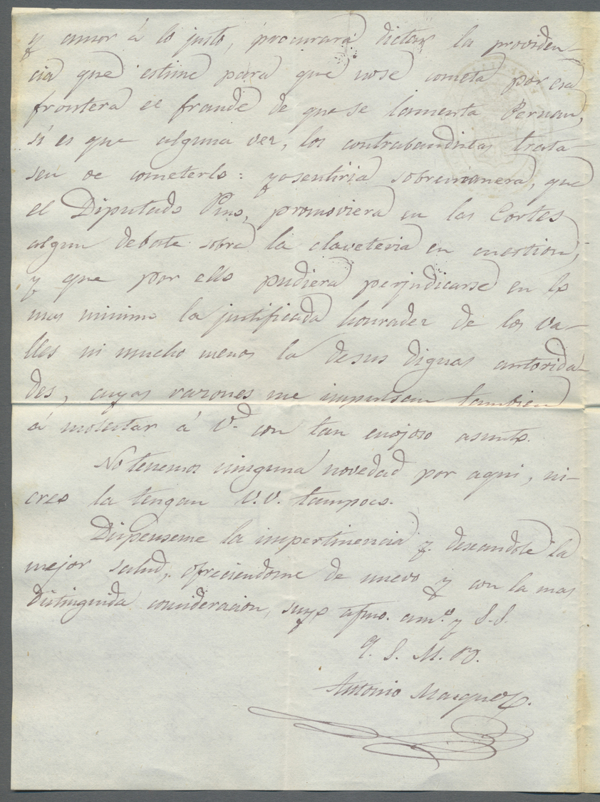 Br Andorra - Vorphilatelie: 1860 (11 Jun). Carta De La Seo D'Urgell A Andorra. Dirigido Al "Procurador General De - Précurseurs