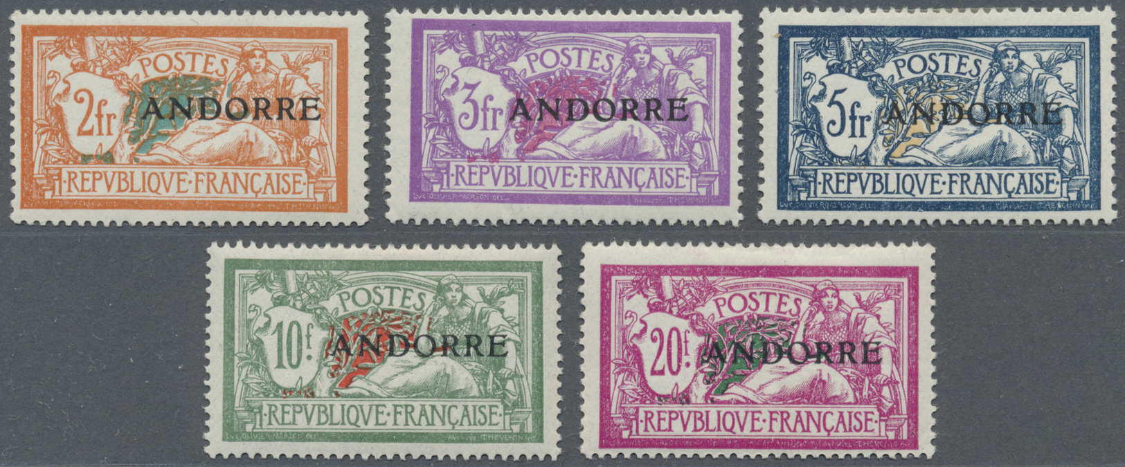 * Andorra - Französische Post: 1931, 1/2 C. - 20 Fr. Freimarken Von Frankreich Mit Aufdruck "ANDORRE" Als Tadell - Other & Unclassified