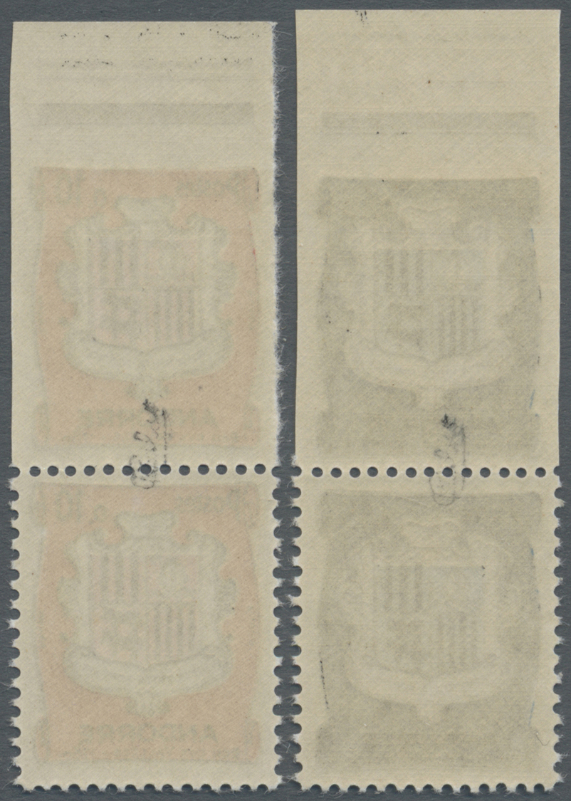 ** Andorra - Französische Post: 1961, 10 And 15 C. Andorra Coat Of Arms Vertical Pair With Upper Stamp Imperforat - Other & Unclassified