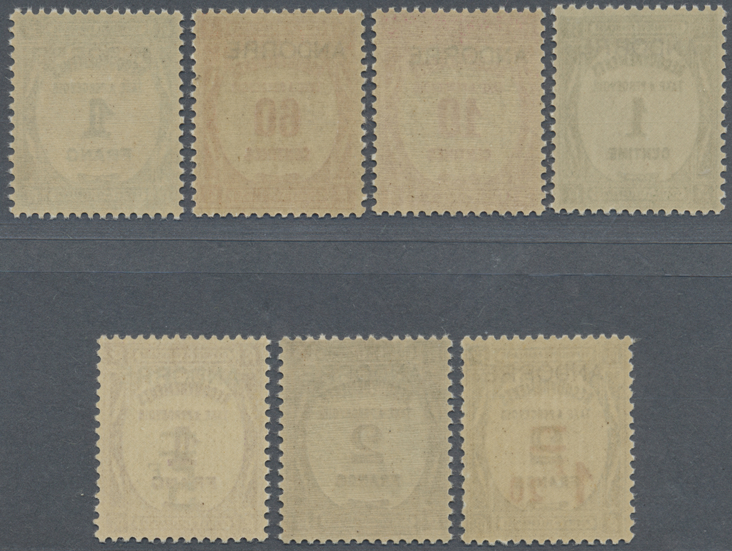 ** Andorra - Französische Post - Portomarken: 1931 - 1932, Postauftrags-Portomarken Von Frankreich Mit Aufdruck ' - Lettres & Documents