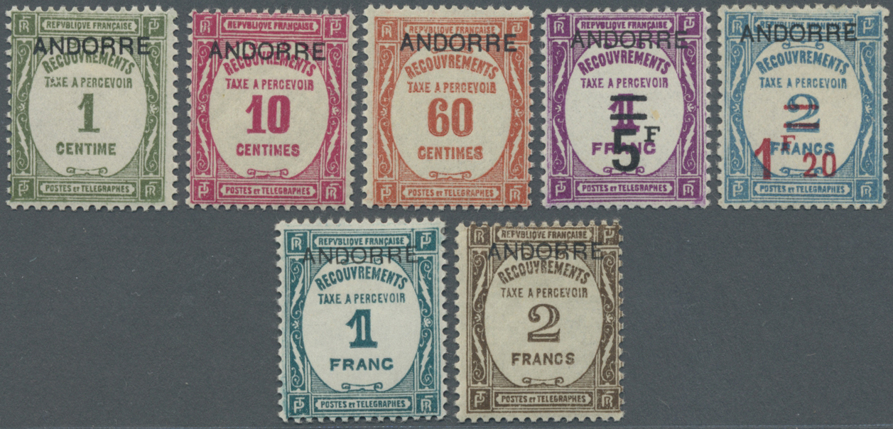 * Andorra - Französische Post - Portomarken: 1931 - 1932, Postauftrags-Portomarken Von Frankreich Mit Aufdruck " - Covers & Documents