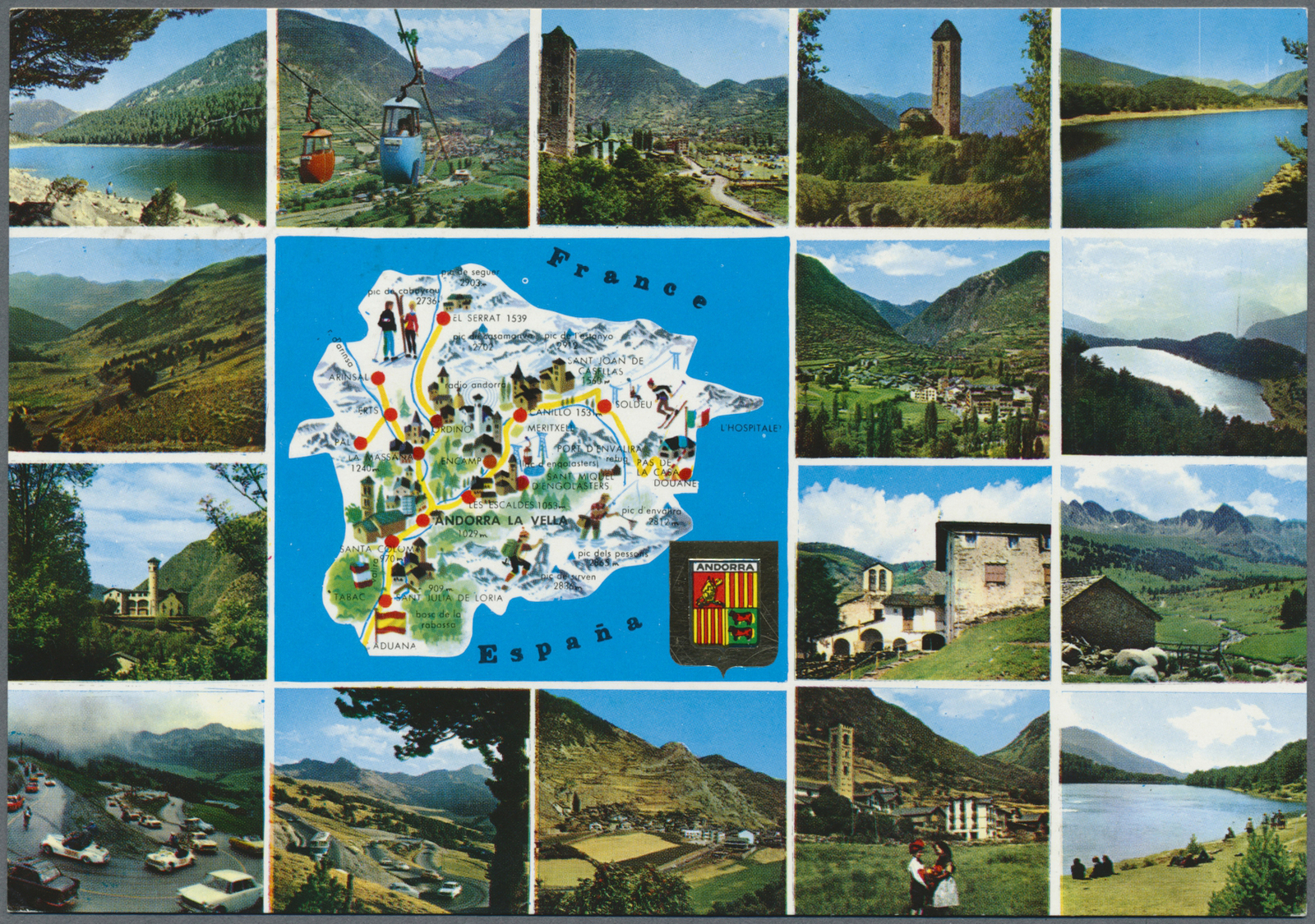 Andorra - Spanische Post: 1972, Ansichtskarte Einschreiben Aus ORDINO Mit 2 X Mi. Nr. 57 Vom Unterrand, Einmal - Autres & Non Classés