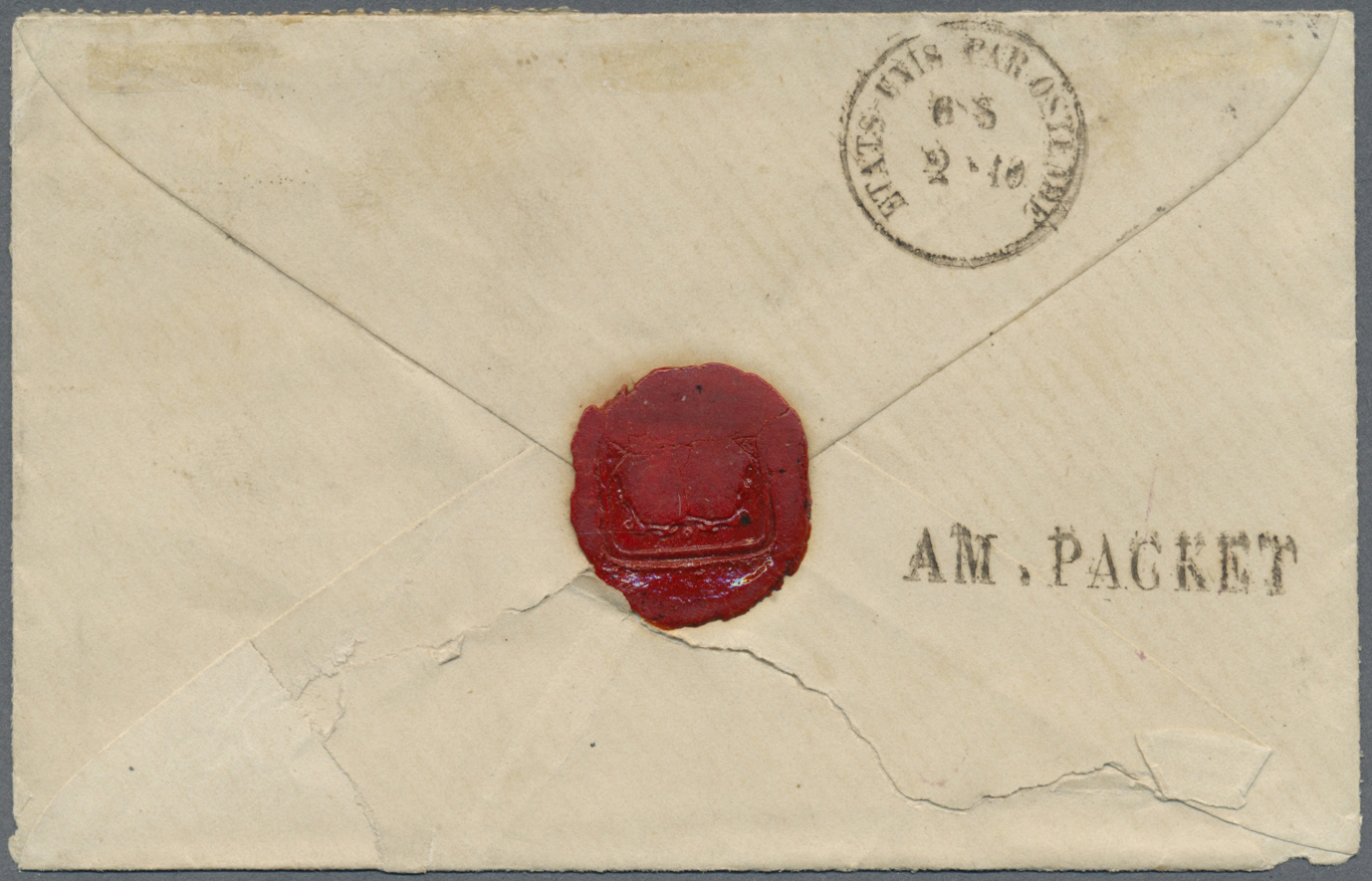 Br Belgien: 1866, Letter Franked With 40 C And 1 Franc Cancelled By Point Cancellation "63" From BRUXELLES (NORD) - Other & Unclassified