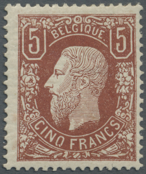 * Belgien: 1869, Freimarken: König Leopold II., Zentriertes, Taufrisches Exemplar Ungebraucht, Falzspur, Signier - Autres & Non Classés