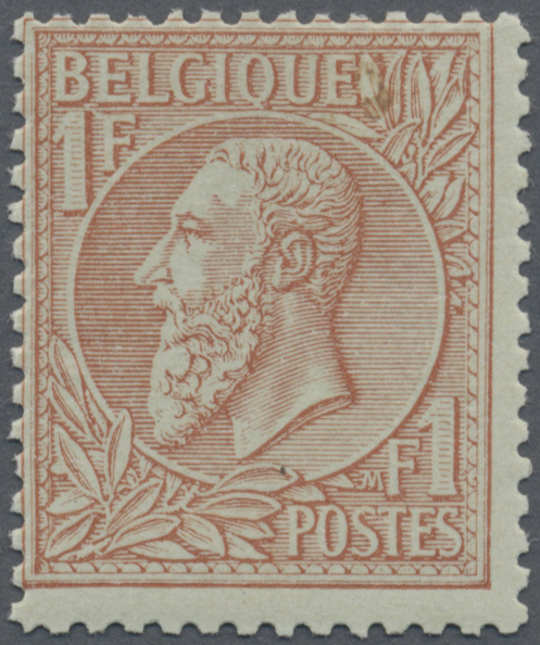 * Belgien: 1884, König Leopold II. 1 Fr. Braunrot/grünlich Ungebraucht Mit Zartem Falz Und Vs. Winz. Fleckchen ( - Other & Unclassified
