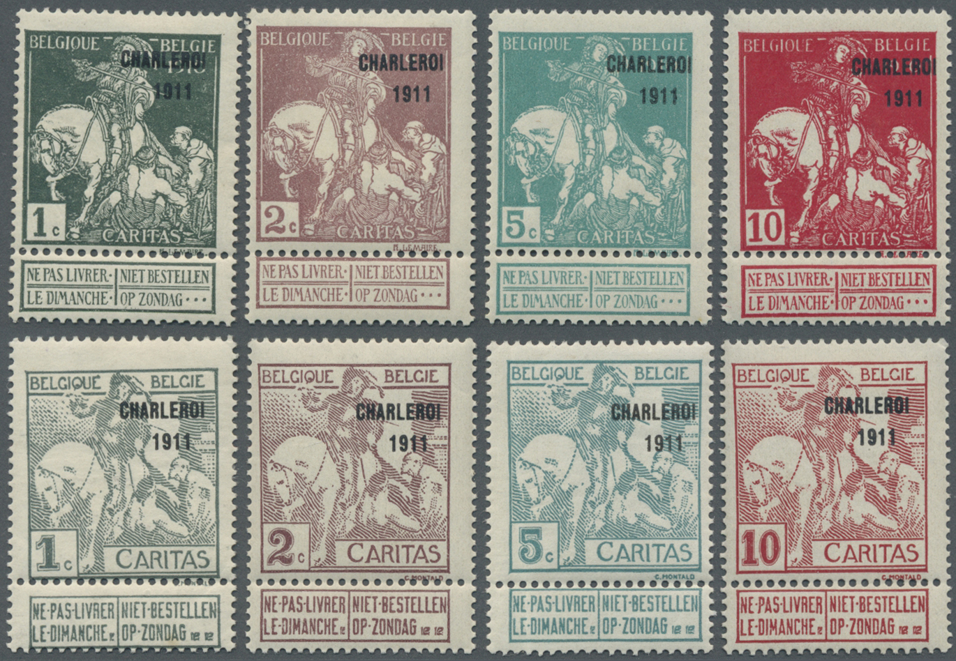 * Belgien: 1910 - 1911, Weltausstellung, Ausstellung In Charleroi Und Tuberkulosehilfe, Drei Taufrische Serien, - Other & Unclassified
