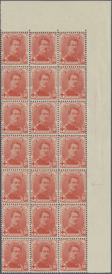 ** Belgien: 1914, Red Cross Issue Mnh Block Of 20 - Other & Unclassified