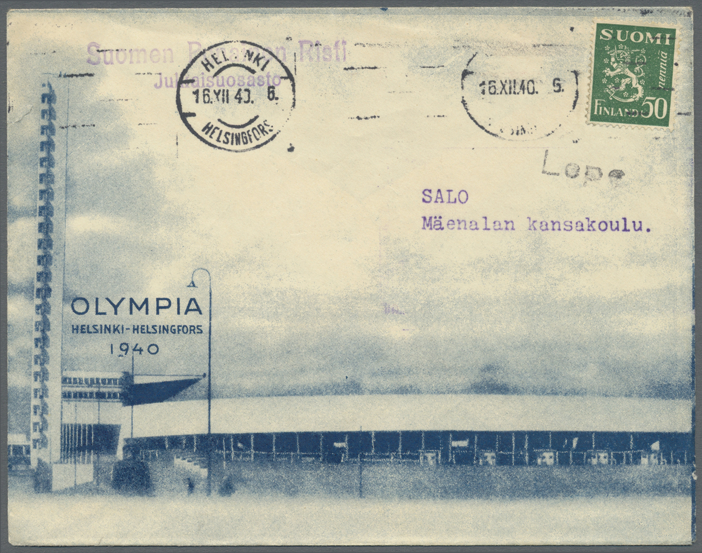 Br Thematik: Olympische Spiele / Olympic Games: 1940 Olympia Helsinki: Two Special Illustrated Envelopes For The Olympic - Other & Unclassified