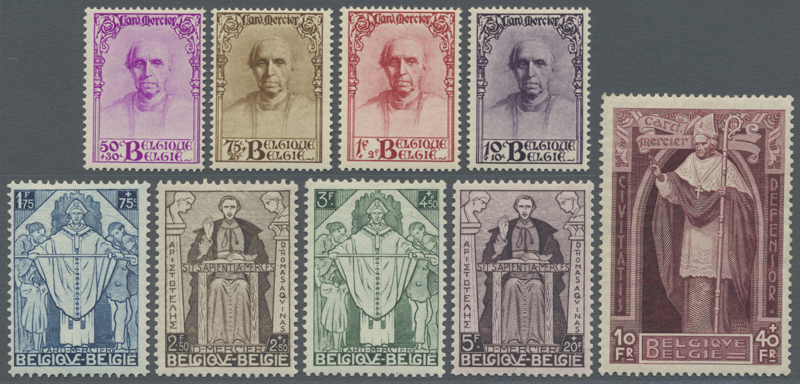 ** Belgien: 1932, Kardinal Désiré Mercier, Tadellos Taufrische Serie (C.O.B. € 1.300,-). - Autres & Non Classés