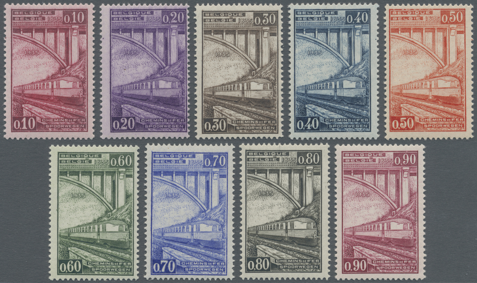 ** Belgien - Eisenbahnpaketmarken: 1935, 100 Jahre Belgische Eisenbahn, Kompletter, Taufrischer Postfrischer Luxu - Bagages [BA]