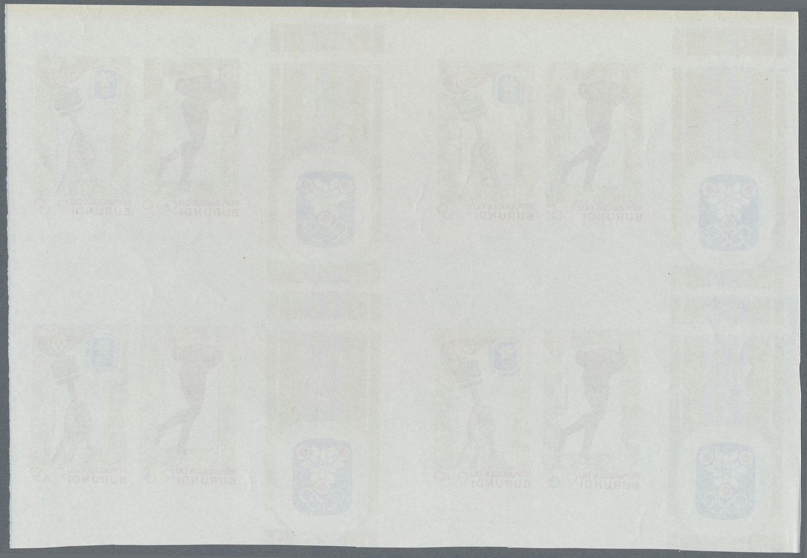 ** Thematik: Olympische Spiele / Olympic Games: 1968, Burundi. Progressive Proof (8 Phases) For The Souvenir Sheet In Bl - Other & Unclassified
