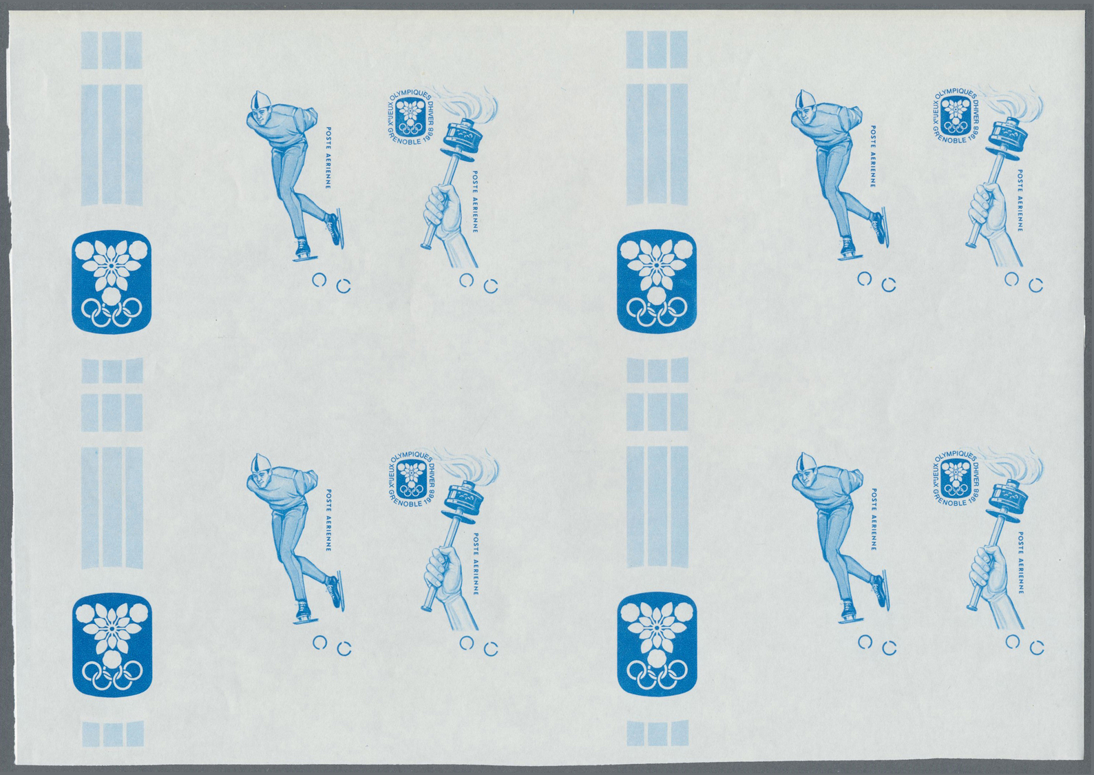 ** Thematik: Olympische Spiele / olympic games: 1968, Burundi. Progressive proof (8 phases) for the souvenir sheet in bl